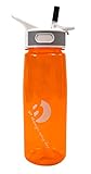 Best Sporting Trinkflasche Coach mit ausklappbarem Klapp-Trinkhalm, 750 ml, BPA Frei, Farbe: orange/grau