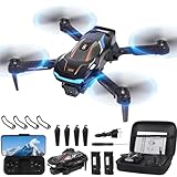 Drohne mit Kamera 1080P HD für Kinder, RC Drone mit 2 Akku, Faltbar Quadcopter mit FPV WiFi Übertragung Schwerkraft Sensor, 3D Flip Mode, Ein-Tasten-Start/Landung, Höhenhaltemodus, Headless Mode