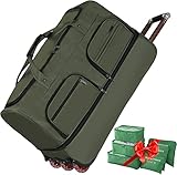 Reisetasche mit Rollen, 105 l, großes Reisegepäck mit Rollen, 63 cm, passend für Lange Reisen, erweiterbare Reisetasche für Unisex-Erwachsene, grün, Raspail Reisetasche mit Rollen