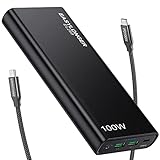 EASYLONGER Laptop Powerbank, 26800mAh/99.16Wh PD 100W Akkupack, Schnelllade Power Bank mit E-Marker Kabel, USB C Powerbank für MacBook, Mobiltelefon, iPad, Lenovo, HP, Dell