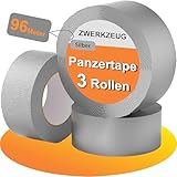 ZWERKZEUG Panzertape - 3 Rollen - Reparatur Klebeband - Gewebeband - extra stark - wasserfest - Gaffa Tape - power Duct Tape - Panzerband - in zwei Farben erhältlich - 48mm x 96m